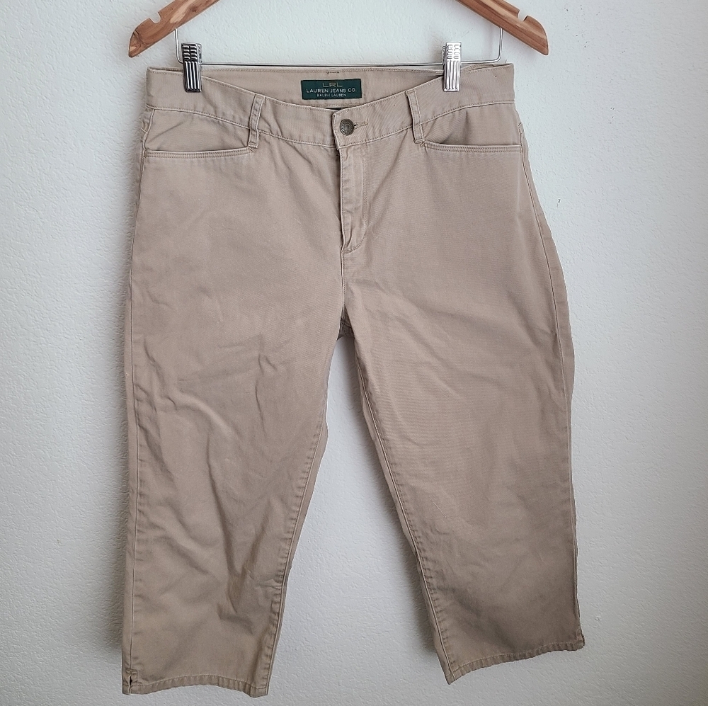 Lauren Ralph Lauren Green label Beige Cropped pants women size 8 cotton